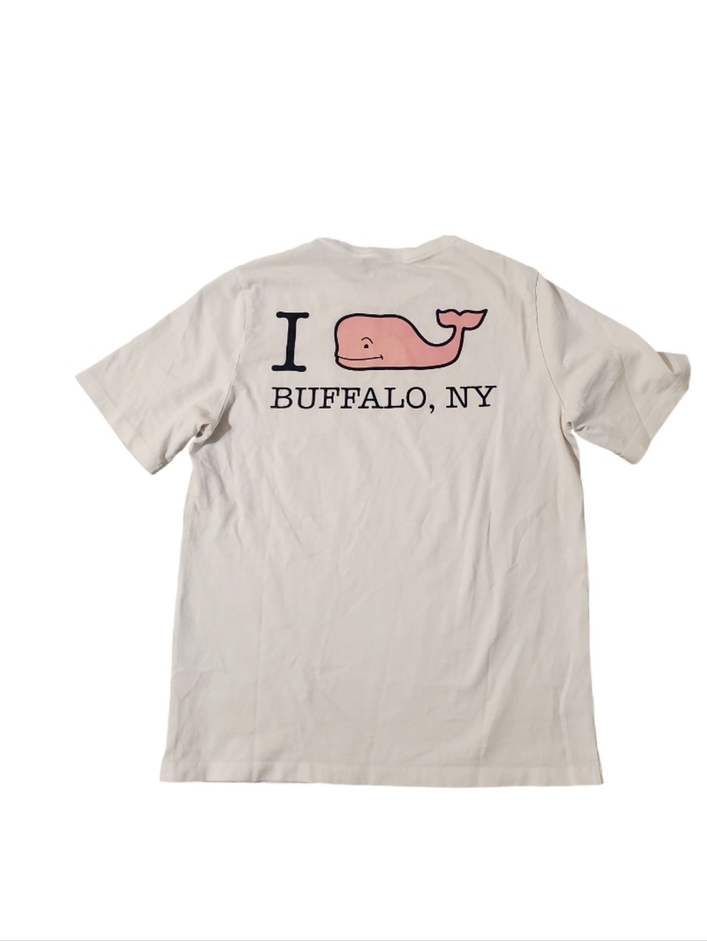 Vineyard Vines Youth White Medium Pink Whale NY Pocket T-Shirt Medium